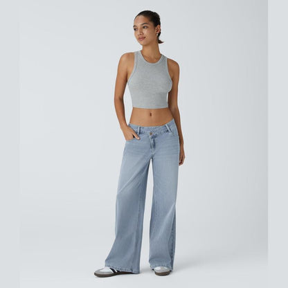 Lounge Flex PerfectFit™ Asymmetric Baggy Wide-Leg Jeans