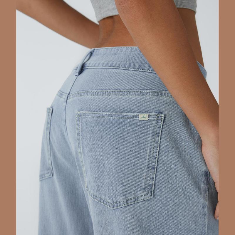 Lounge Flex PerfectFit™ Asymmetric Baggy Wide-Leg Jeans