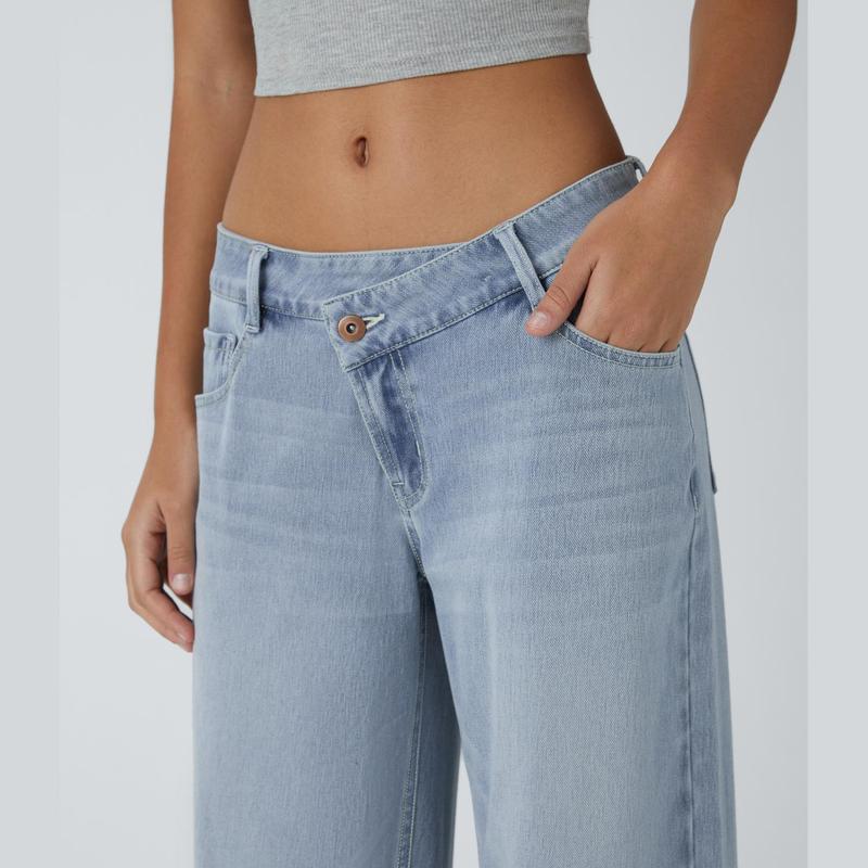 Lounge Flex PerfectFit™ Asymmetric Baggy Wide-Leg Jeans